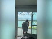 My husband's cuckold filming me showing off on the balcony to the males in the pool 14/16