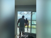 My husband's cuckold filming me showing off on the balcony to the males in the pool 9/16