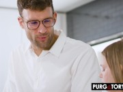 PURGATORYX Interviewing and throat fucking the cute new blonde babysitter Coco Lovelock 3/16