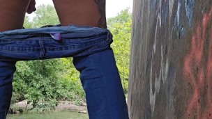Peeing by the creek