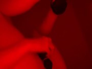 Horny wet girl in high heels cums powerfully from dildo and vibrator. Real orgasm of a sporty girl 14/16