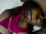 Ebony stepdaugter give rimjob to dad and take huge cum on face 4/16