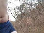 A fully nude hike through the forest with a cumshot at the end, almost caught(inspired by bushstroke 5/16