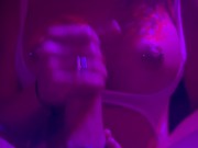 Hot milf with bigboobs gets her tits fucked while jerking off a rockhard cock 8/16