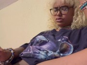 Mixed blonde cums during smoke session 6/16