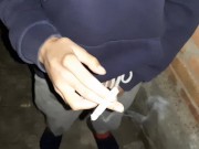 We smoke and masturbates at the same time (smoking fetish, orgasm in clothes, public masturbation) 2/16