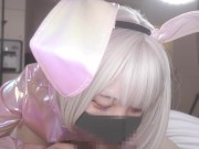 ピンク逆バニーのご奉仕フェラ　オナホのように使われる万年発情ペット！？ 3/16