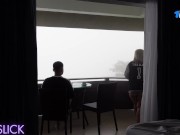 Tina Slick - I almost got caught fucking in the balcony! The hotel staff knocked on our door!? 6/16