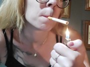 SFW Happy Smoking Fetish Girl in Glasses 1/16