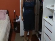 I lift up my dress and show my big ass to my stepson's friends so they can masturbate 10/16