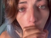 POV : I make you a slow blowjob and deepthroat , very closeup 16/16