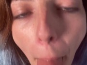 POV : I make you a slow blowjob and deepthroat , very closeup 5/16