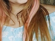 a redheaded hottie in an arousing blue dress. 4/16