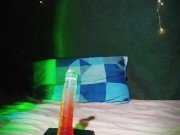 Goth girl shaking her pussy on a dildo enjoying music, making her own PMV 🤭✌🏻 2/16