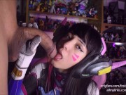D.Va Streamer Make the Play of the Game with Subscriber of the Month! (Blowjob and Facial) 5/16