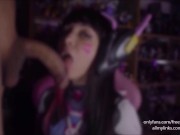 D.Va Streamer Make the Play of the Game with Subscriber of the Month! (Blowjob and Facial) 6/16