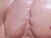 Sexy guy walks naked on the beach and touches his cock in a risky way - small cumshot 2/16