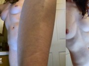 Having fun at my in-laws bathroom while some friends of hubby are next-door 4/16