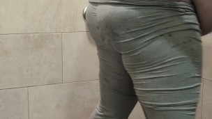 Pissing In Yoga Pants and Panties By Request & Jerking Off