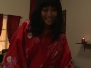 Angela Stone and Nadia Styles get it on with a big black dildo bigger than any other toy. 5/16