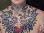 Big boobs tattooed girl seduces you to fuck her in bed. Full version on OnlyFans. 10/16