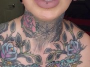 Big boobs tattooed girl seduces you to fuck her in bed. Full version on OnlyFans. 5/16