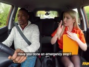 Fake Driving School - FULL 42 MINUTES Busty UK Blonde fucking a Big Black Cock in a Car 4/16