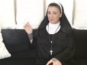 Naughty Nun Smokes a Cigarette Behind Her Bible In Church 8/16