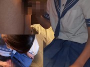 【足コキ・手コキ】水色セーラー服ザーメンぶっかけ（熊●・花●） 13/16