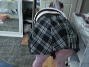 Amateur Wife Pussy And Ass Teasing in Mini Skirt 1/16