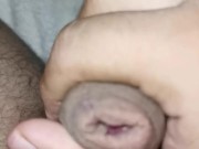 Día 7 masturbando mi pequeño micropene pequeña polla suelta leche hasta conseguir con quién coger 8/16