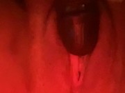 Thick wet pussy MILF rubbing big clit with BBC DILDO CLOSE UP 10/16