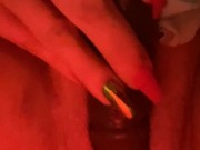 Thick wet pussy MILF rubbing big clit with BBC DILDO CLOSE UP 11/16