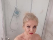 Older Blondie With Big Boobs Taking Steamy Shower 14/16