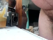 chilling in a mirror