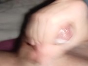 A little cum in bed 3/16