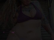 Rem Sequence in Purple Thong and Bikini Top Shaking Her Big Ass 1/16