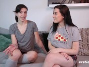 Ersties - Hot German Couple Grind Each Other's Hairy Pussy 4/16