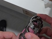 Full vid: Trying out my new chastity cage 4/16