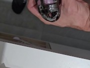 Full vid: Trying out my new chastity cage 9/16