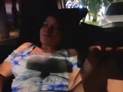 mature woman with big buttocks masturbates in a car after talking to her boyfriend's cuckold 4/16