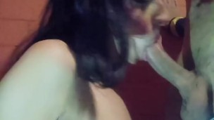 sucking my whole cock. I love sucking my stepbrother's cock