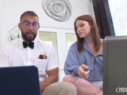 Cute Young Redhair Girl Needs Computer Help and Is Happy To Get More Than She Planned 3/16