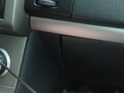 Beautiful girl masturbates with her vibrator in the car on the way home 10/16