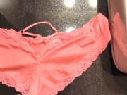 Cumming on my gfs sexy satin panties 1/16