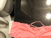 Cumming on my gfs sexy satin panties