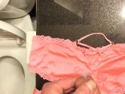 Cumming on my gfs sexy satin panties 15/16
