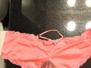 Cumming on my gfs sexy satin panties 6/16