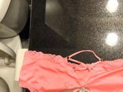 Cumming on my gfs sexy satin panties 8/16