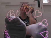 Delicious white ankled socks. Not yet dirty enoug 😳 1/16